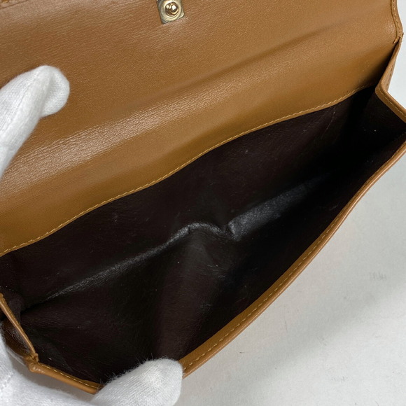 Gucci Logo Bifold Long Wallet GG Hook Brown Leather - Picture 7 of 8